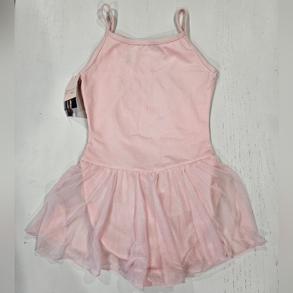 Ballet Dance Freestyle Girls Danskin Leotard. Large 10/12 Baby Pink Rhinestones - Picture 4 of 5